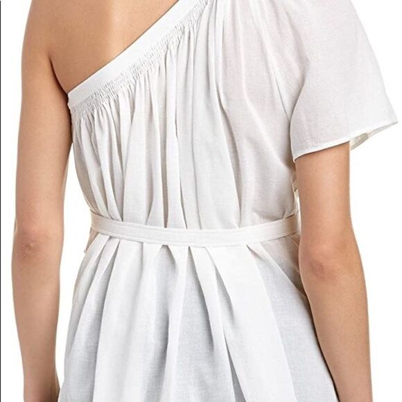 Helmut LangĀ Oneā Shoulder Cotton GauzeāBeltedāShirt Large Asymmetrical Tie loose - Picture 4 of 6